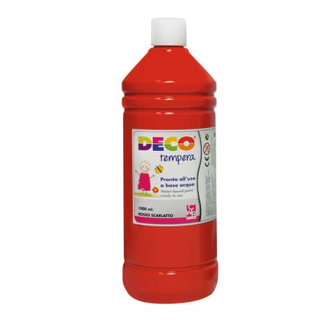 Tempera in flacone Deco 1 L - rosso scarlatto - 08808/08